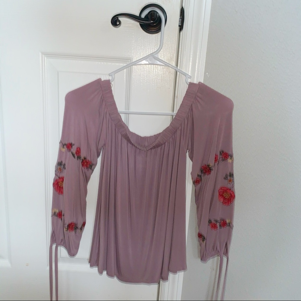 purple shirt